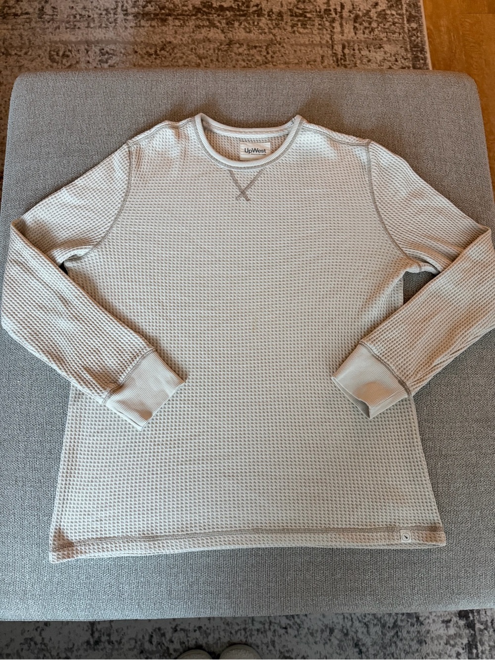 UpWest Cream Waffle Knit Crewneck Top